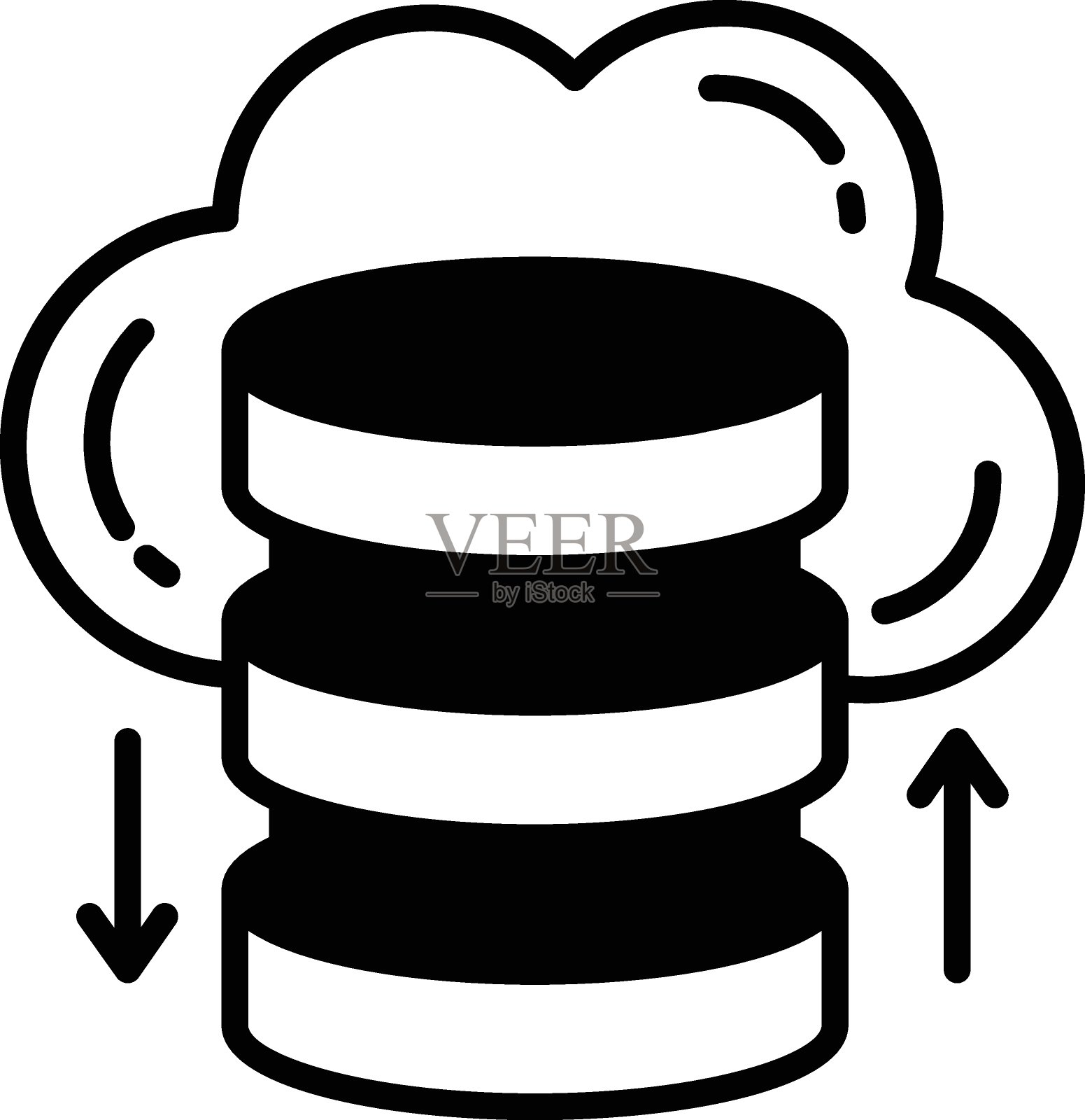 技术文库>资源分类>行业论文>医学论文> Server and Storage Transformation Glyph Vector Icon Design, Cloud computing and Internet hosting services插画图片素材