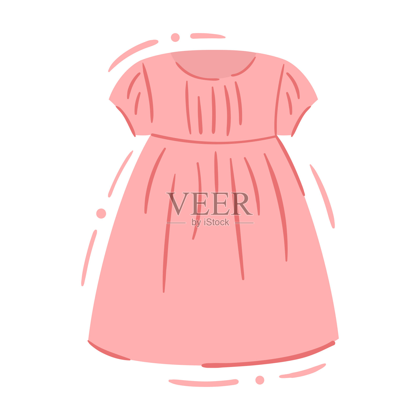 宝贝女孩休闲装在手绘风格-单孤立矢量画插画图片素材