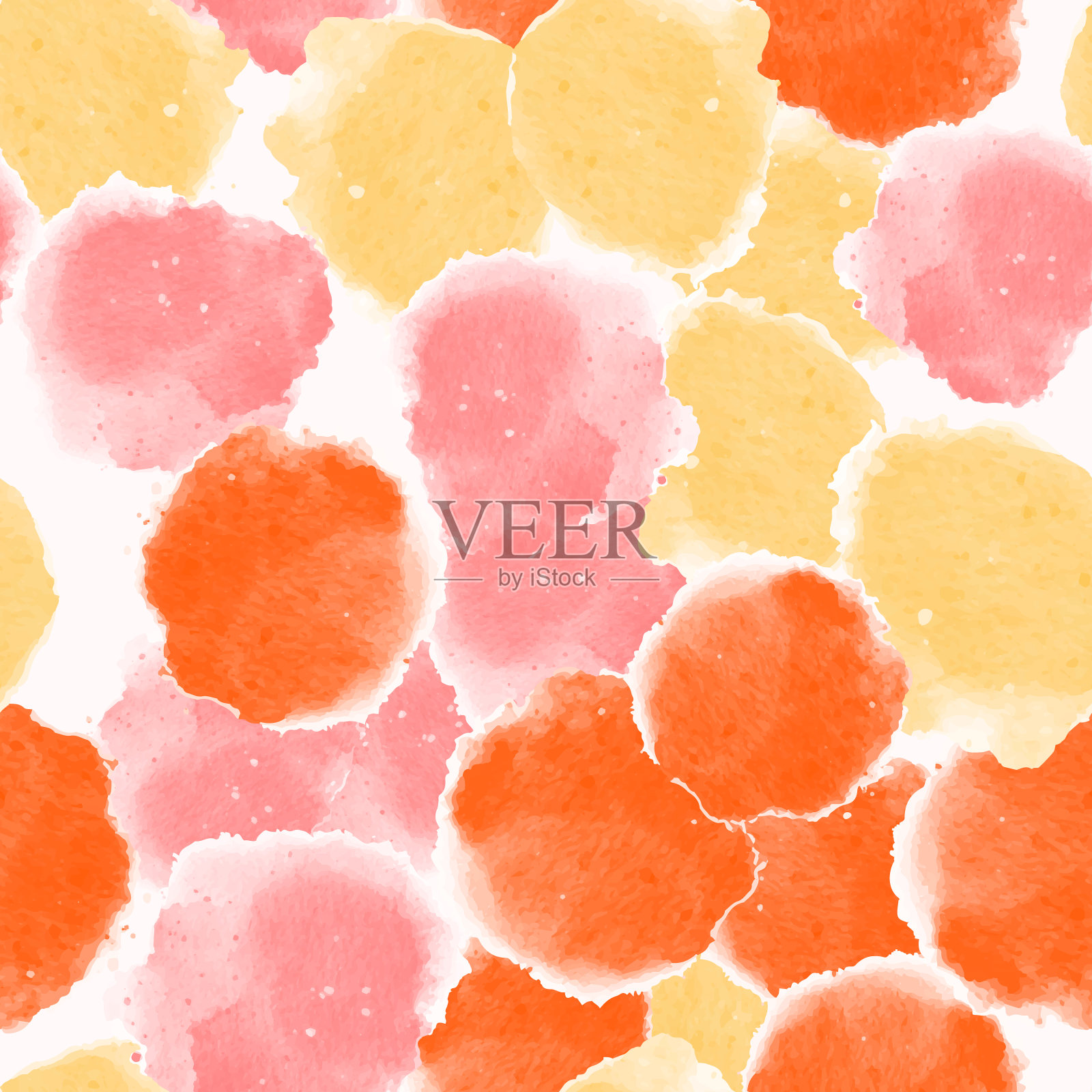 彩色无缝图案,背景,标题,拼贴与不同的水彩形状。矢量插图。时尚的颜色插画图片素材