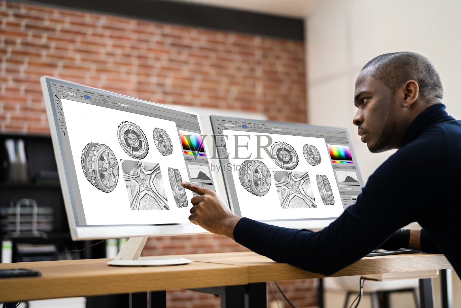 非裔美国人使用平板绘画照片摄影图片