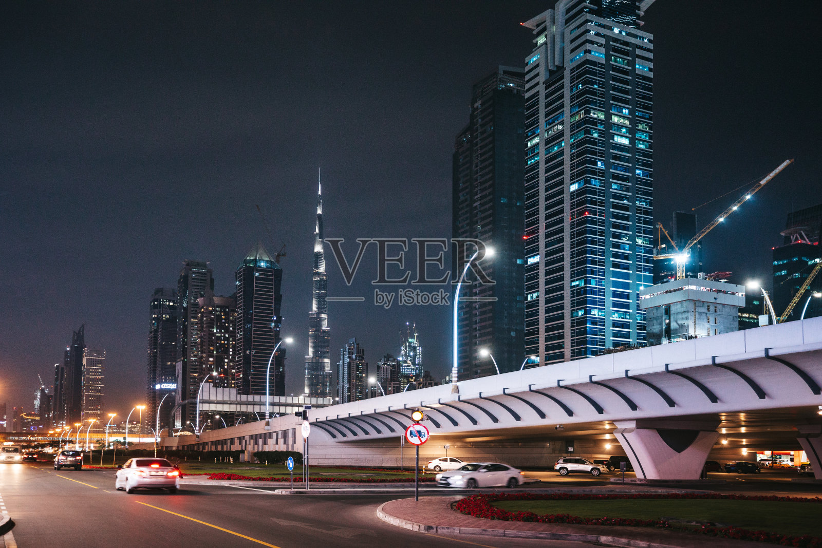 迪拜夜景照片摄影图片