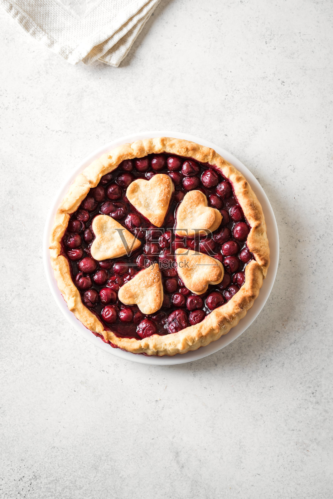 自制的樱桃派照片摄影图片