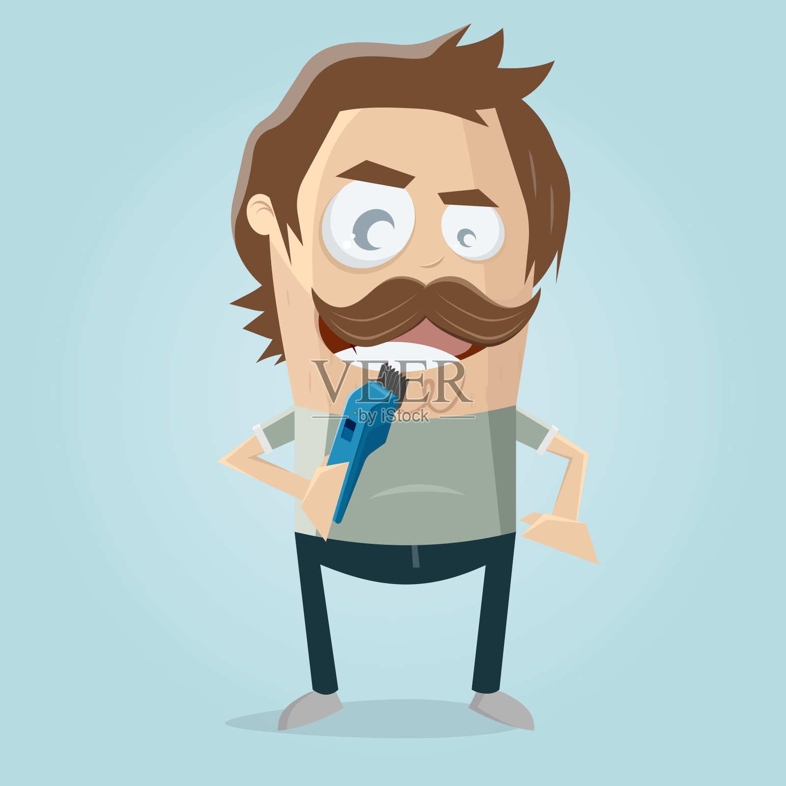 有趣的卡通人物需要理发了设计元素图片