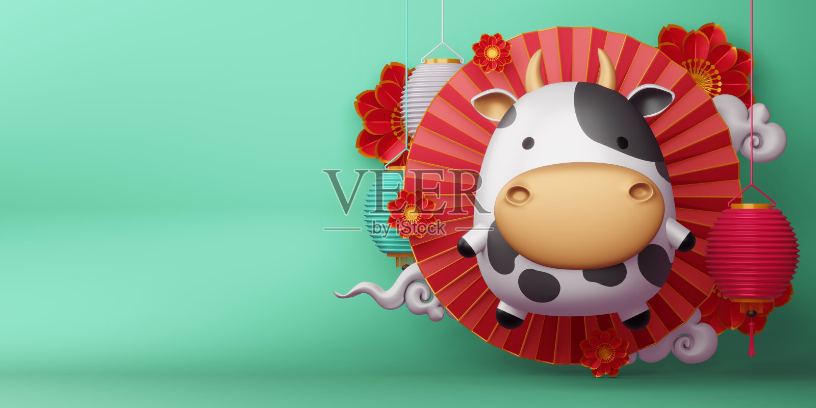 中国新年,牛年。设计模板素材