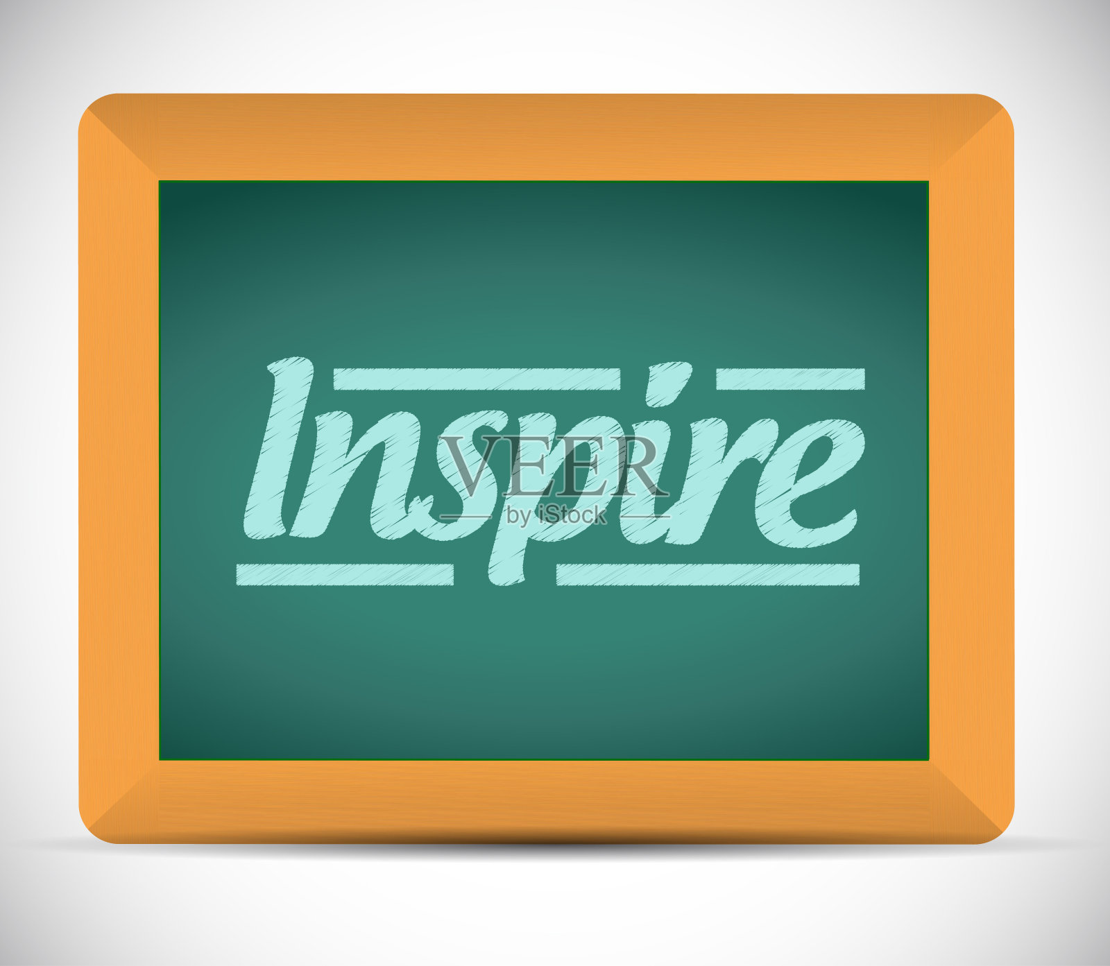 文字启发写在黑板上插画图片素材