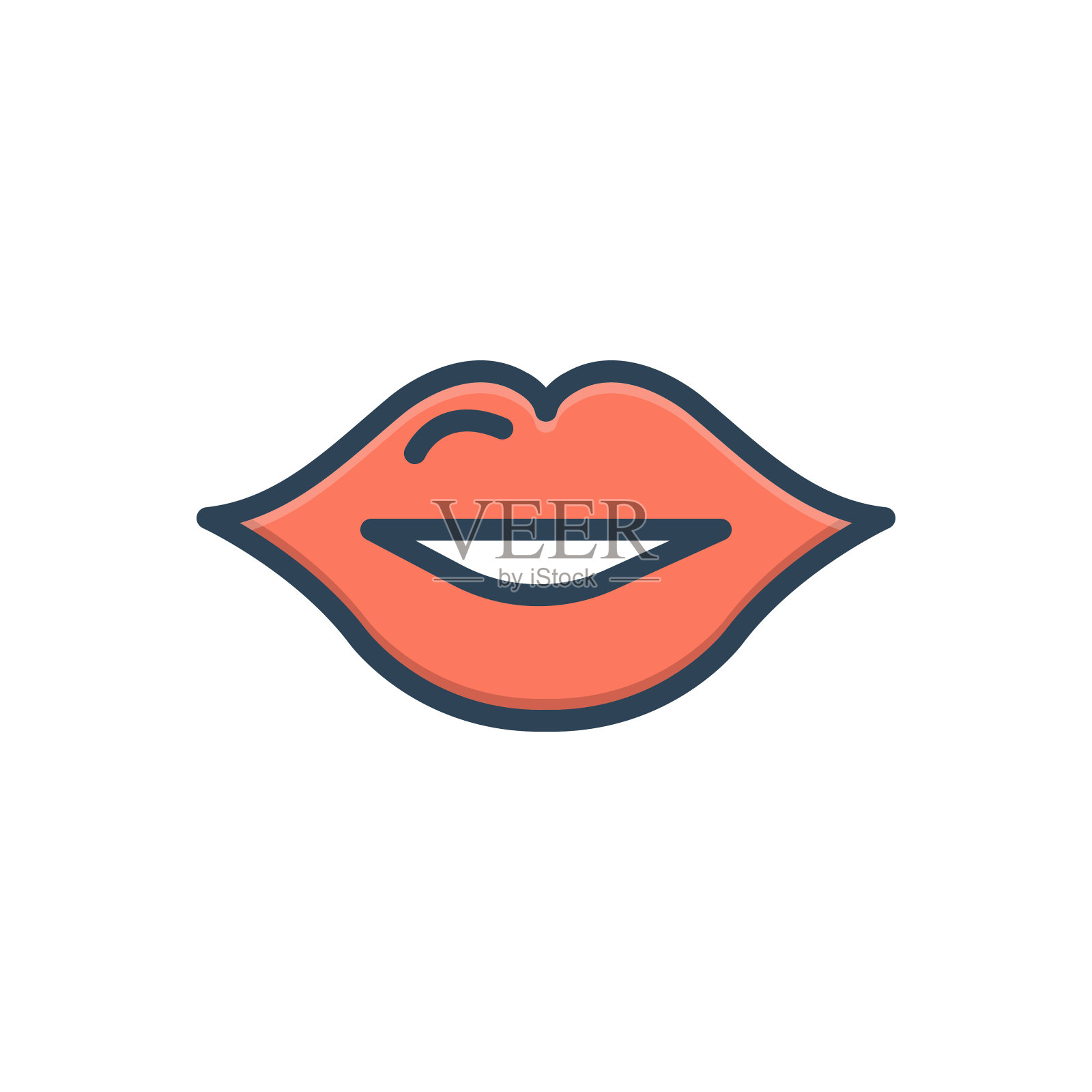 嘴唇吻插画图片素材