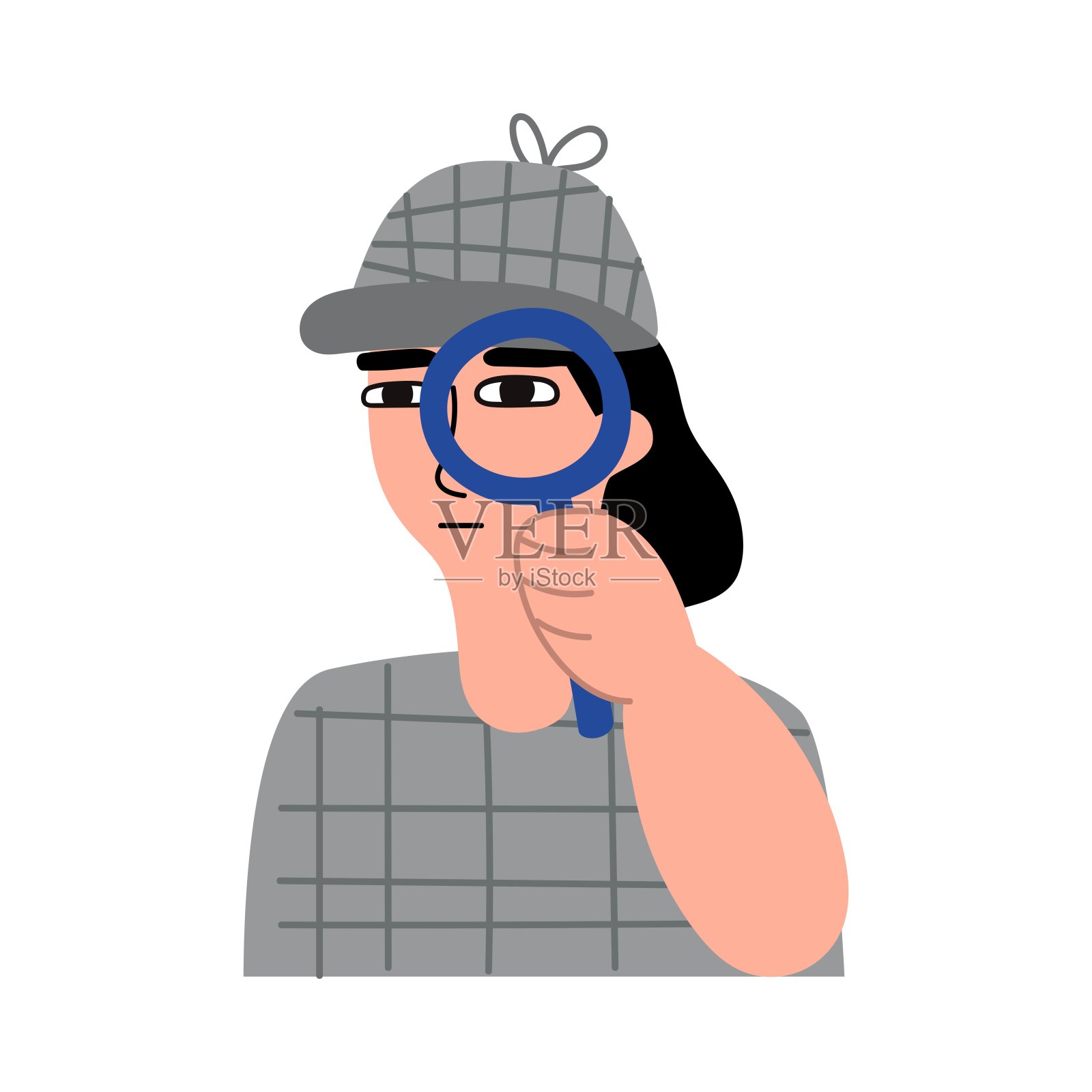 女侦探。插画图片素材