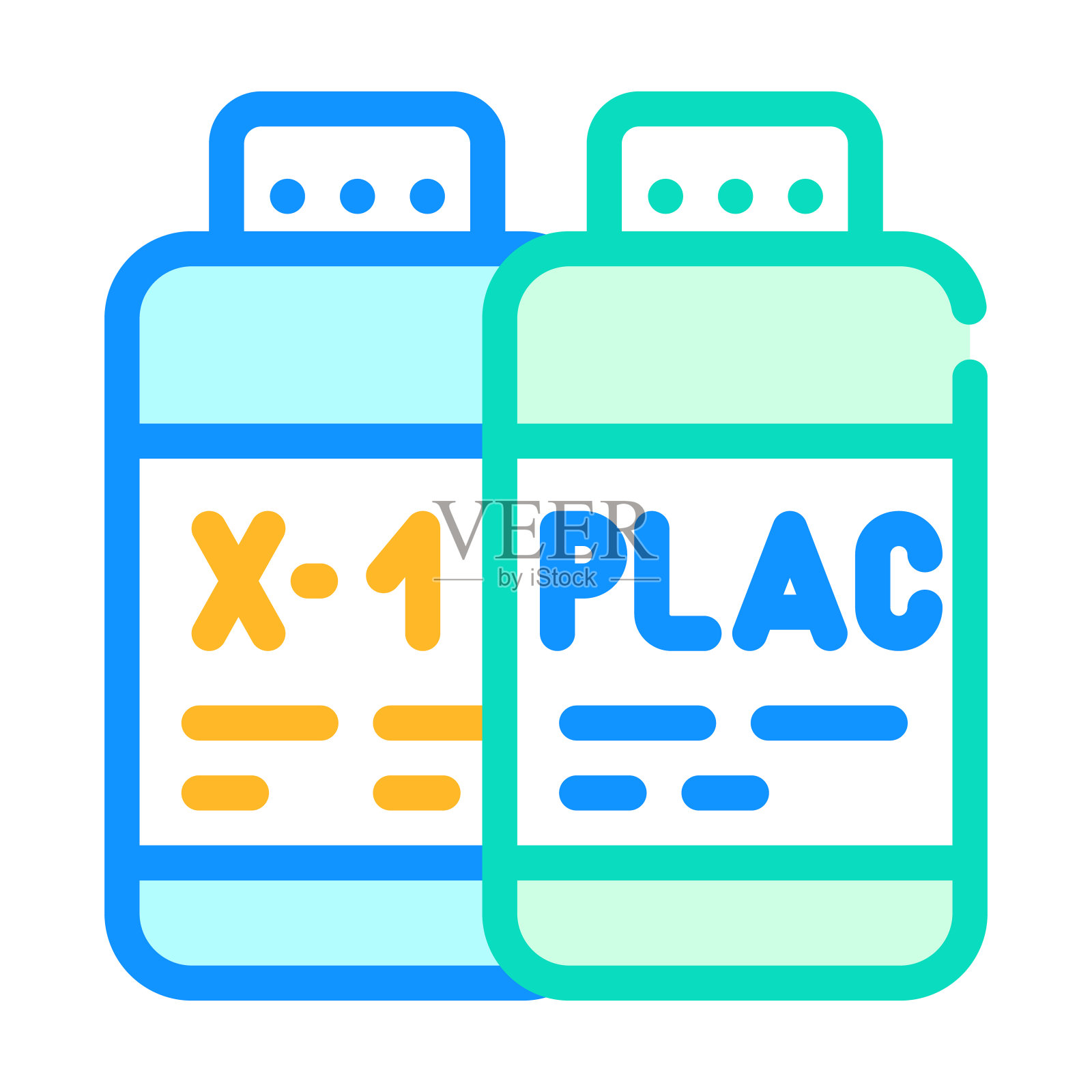 疫苗和安慰剂的测试样本颜色图标矢量插图插画图片素材