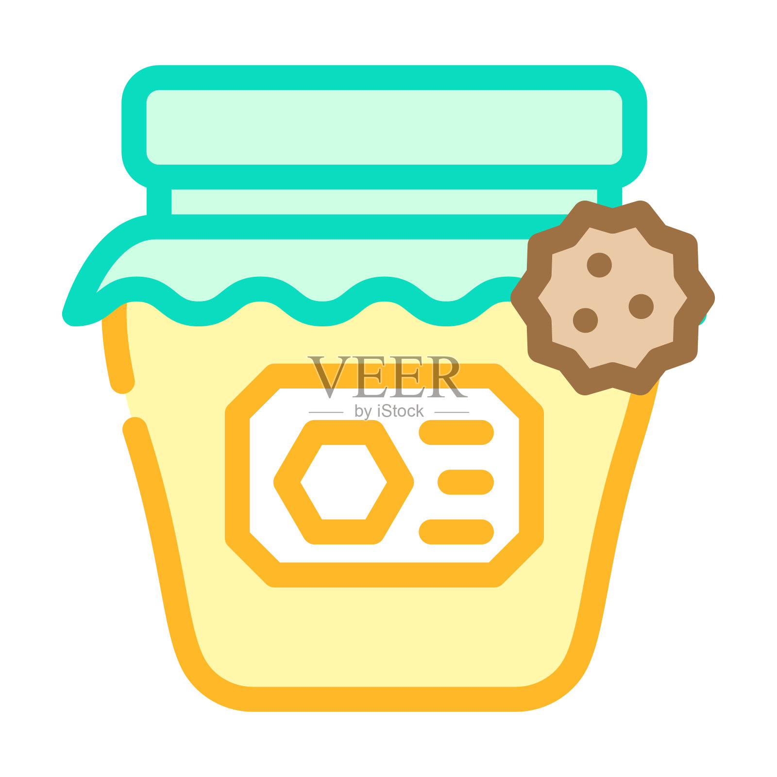 蜂蜜过敏颜色图标矢量插图平坦插画图片素材