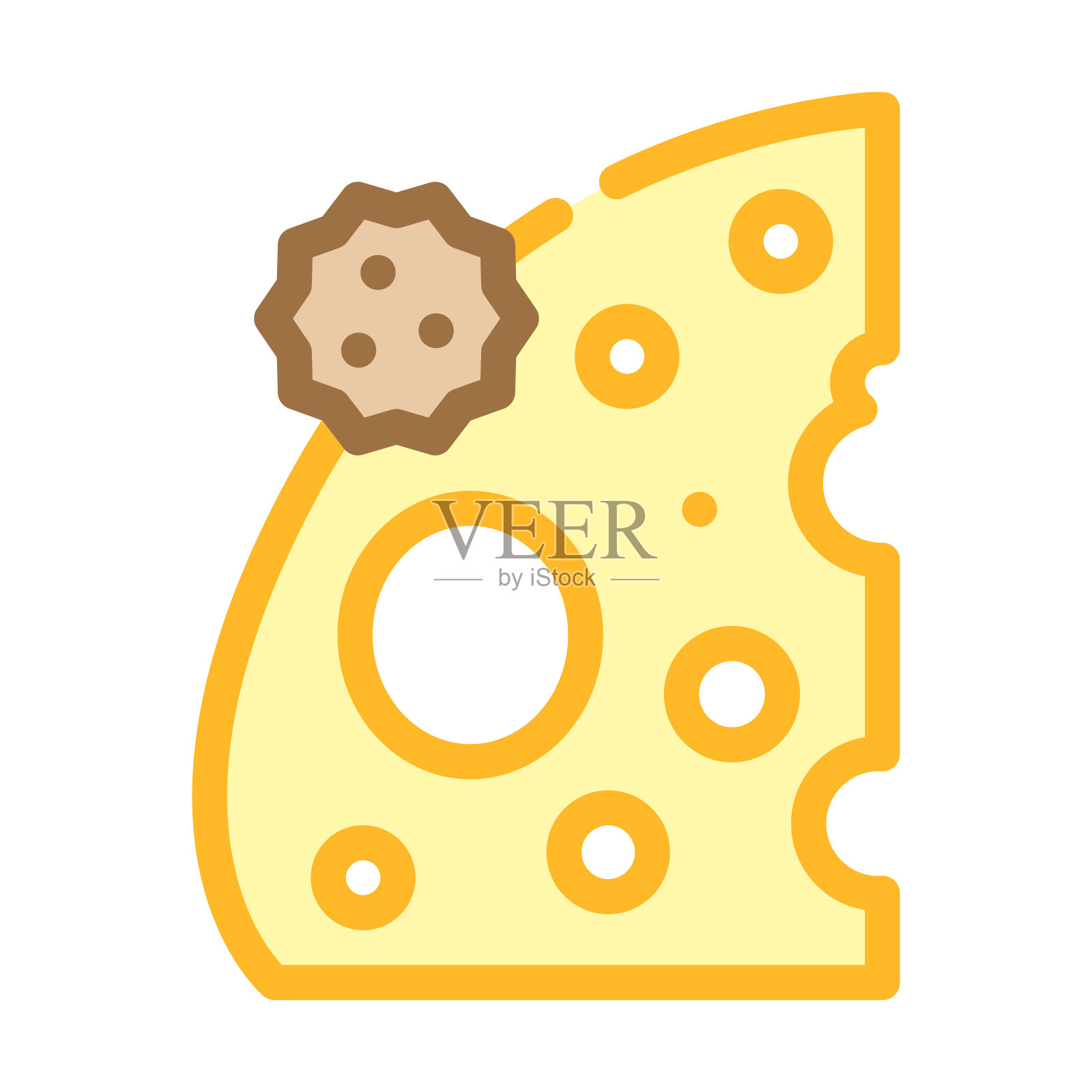 奶酪乳制品过敏颜色图标矢量插图设计元素图片