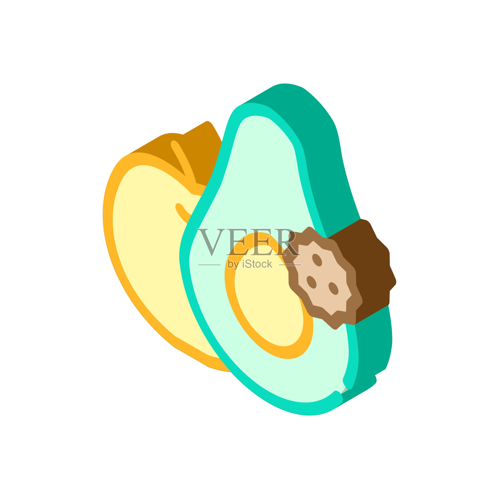 水果和蔬菜过敏等距图标矢量插图插画图片素材