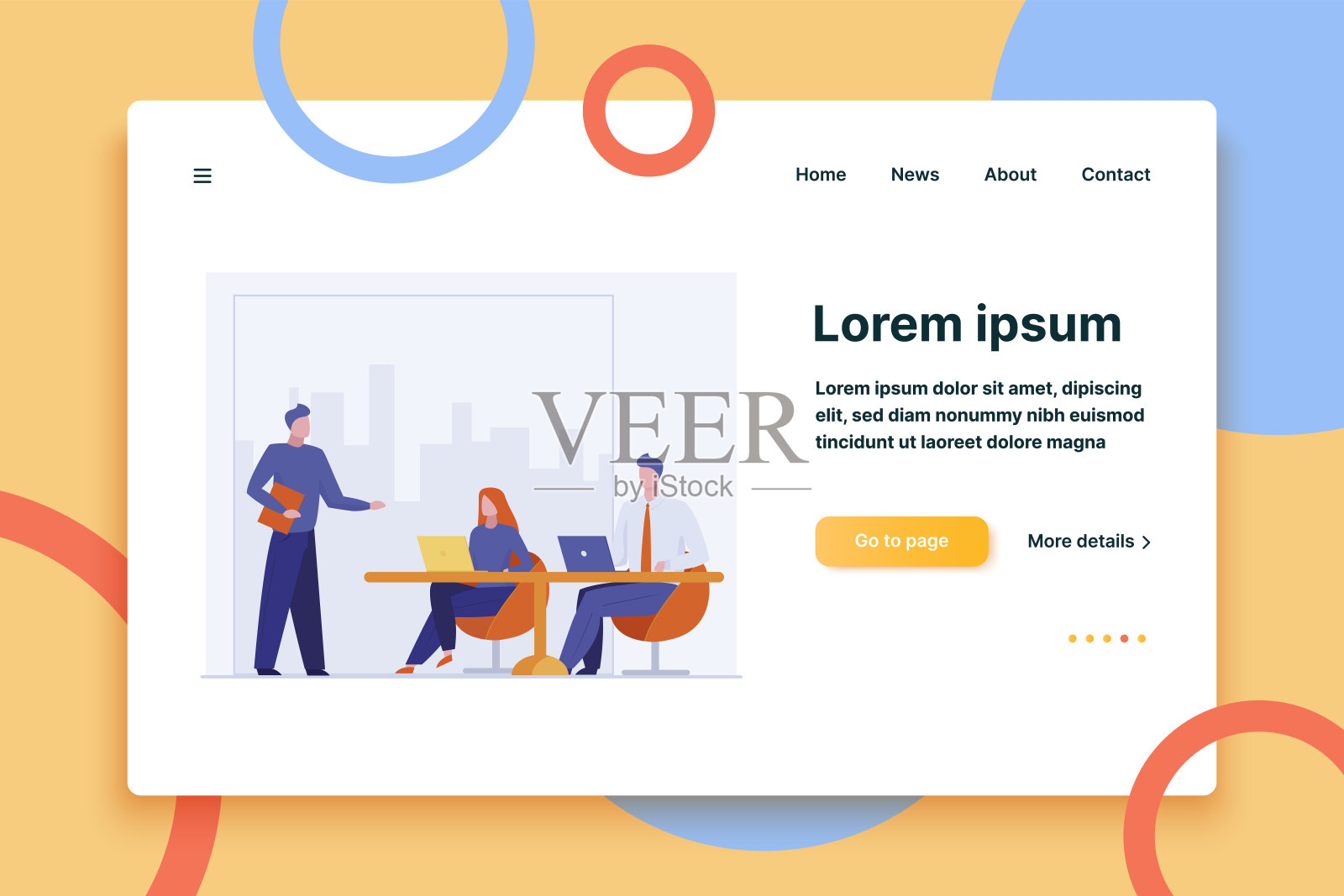 商业教练对听众讲话插画图片素材