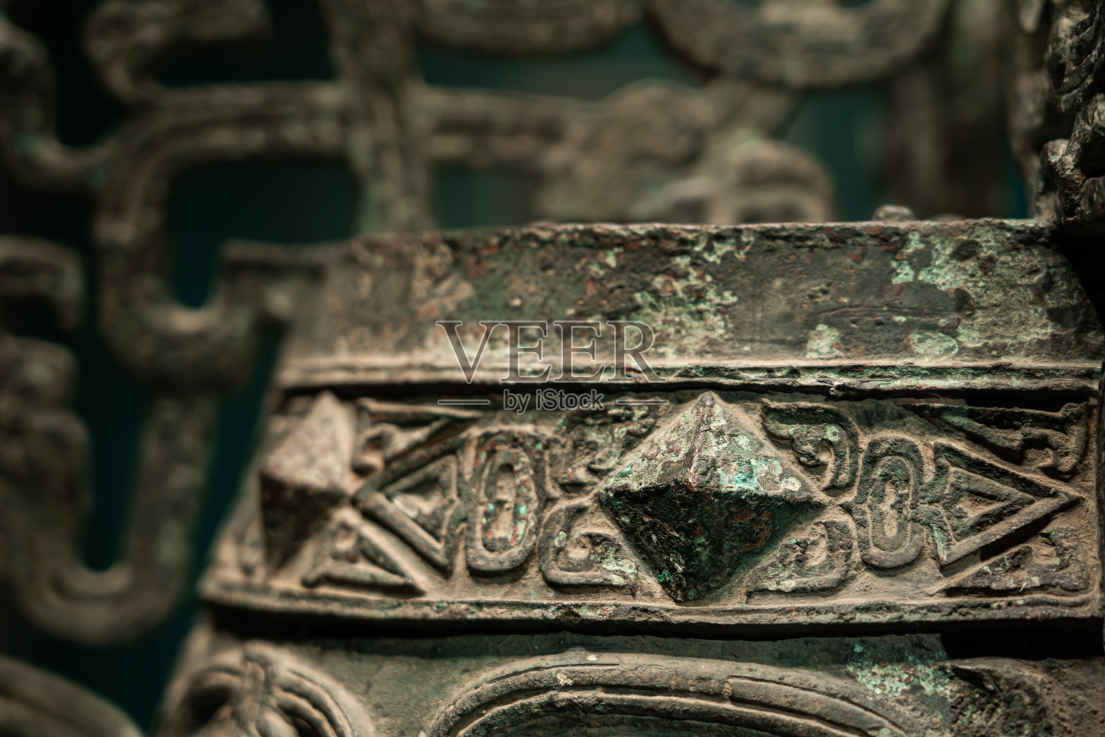 中国古代青铜图案特写照片摄影图片