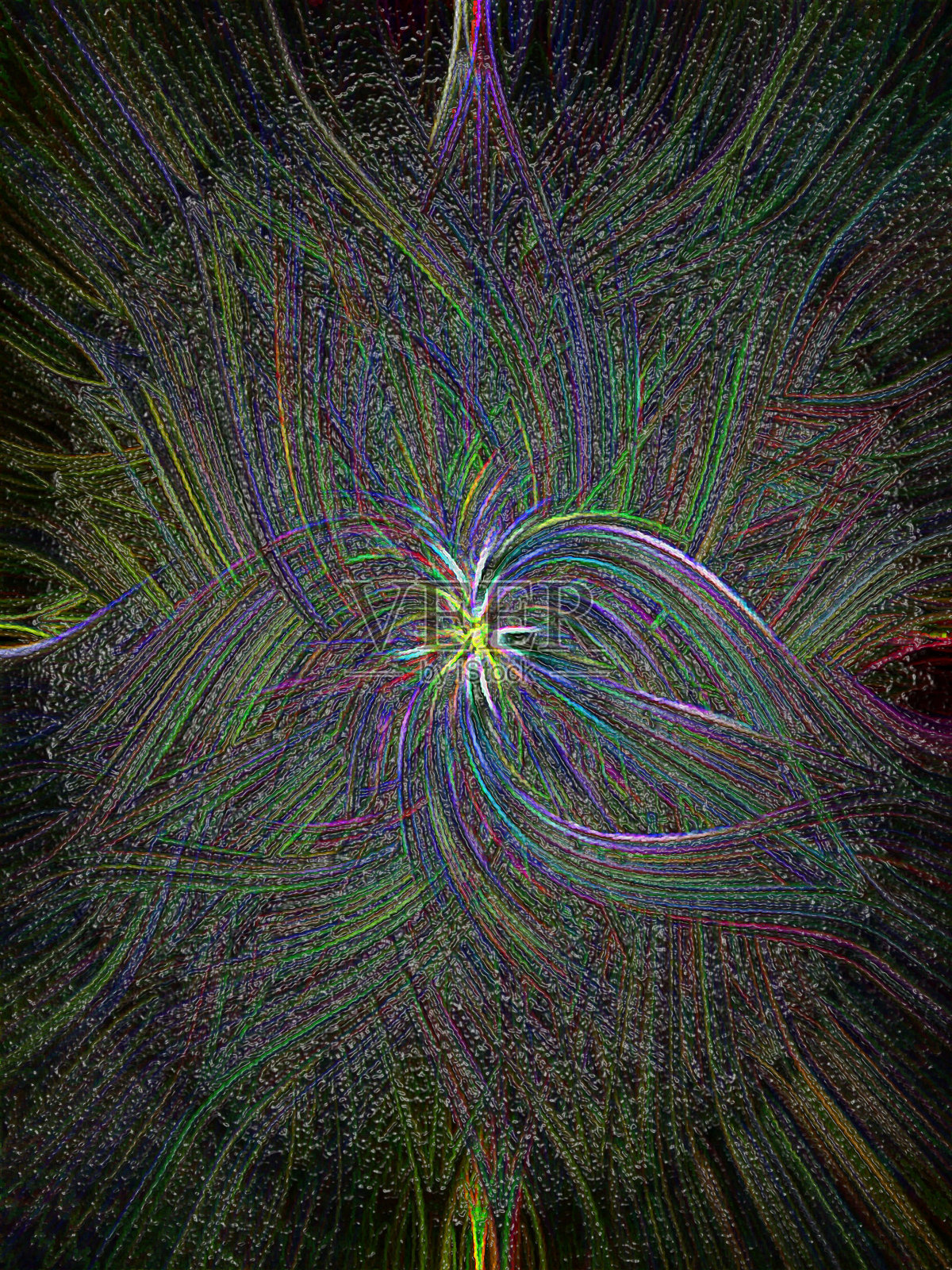 以塑料线的形式呈现的彩色波浪图案。抽象的背景。照片摄影图片