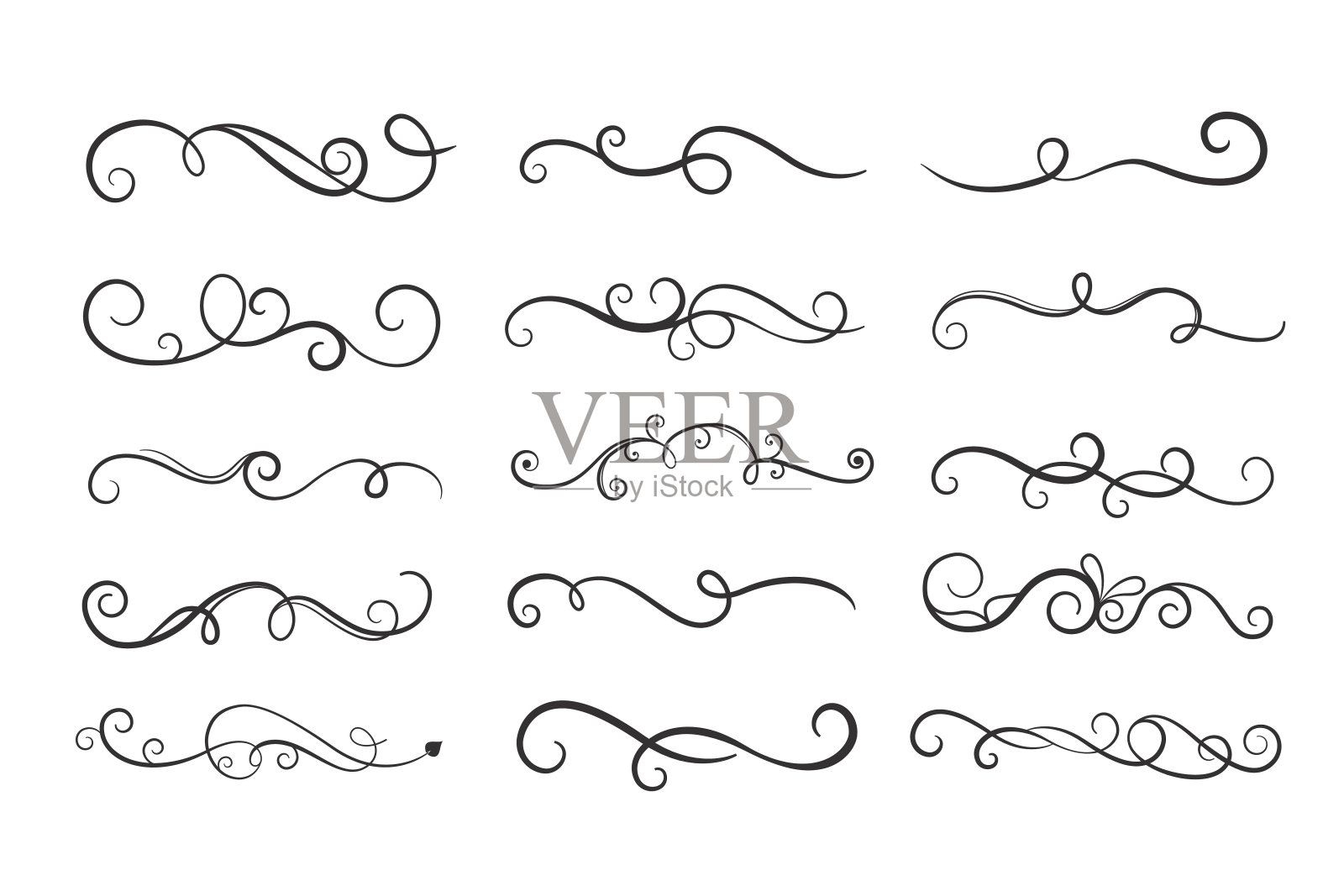 花卉卷曲边框装饰图案合集插画图片素材