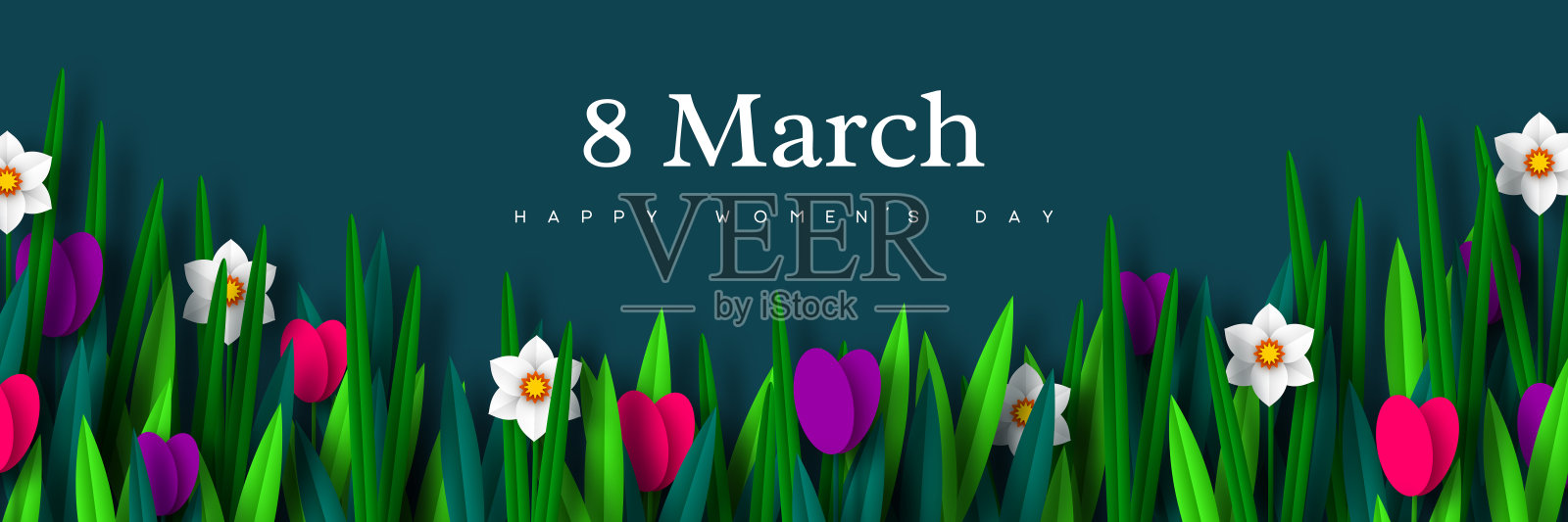 3月8日问候横幅。插画图片素材