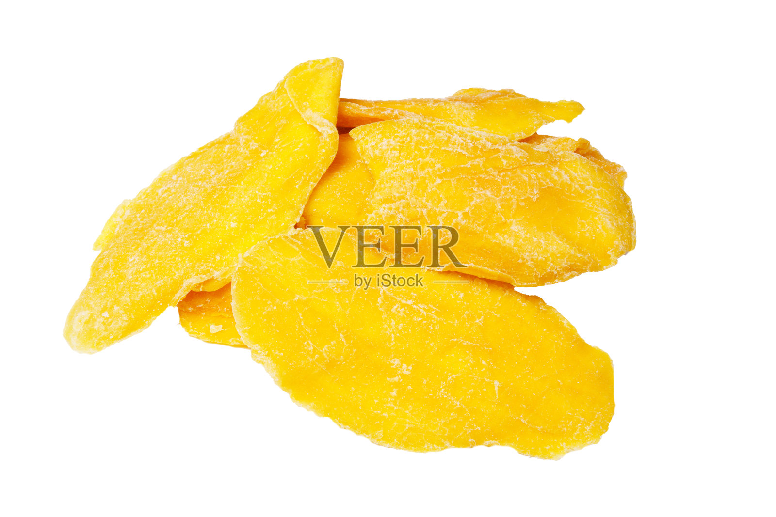 白色背景上孤立的芒果干照片摄影图片