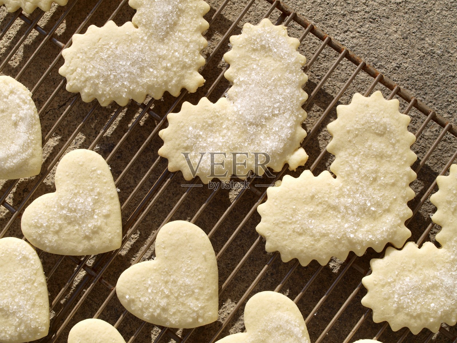 一批冷冻的心形德国糖曲奇照片摄影图片