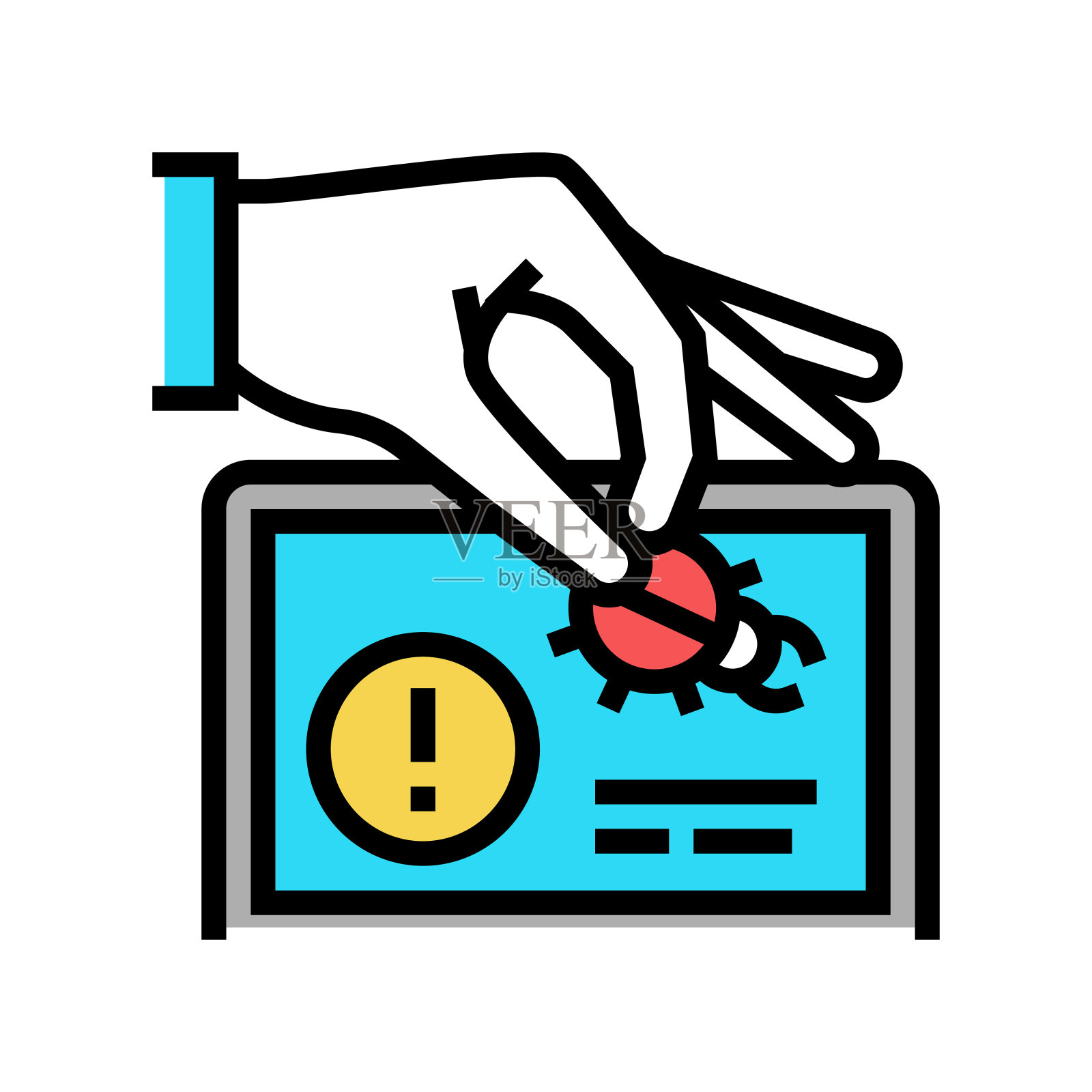 调试修正彩色图标矢量图插画图片素材