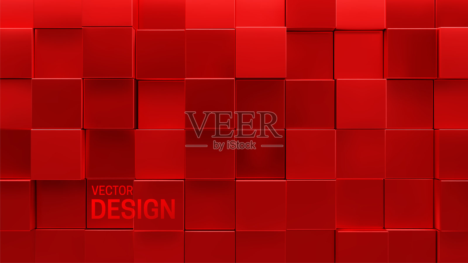 红色马赛克背景。随机数据集的背景。插画图片素材