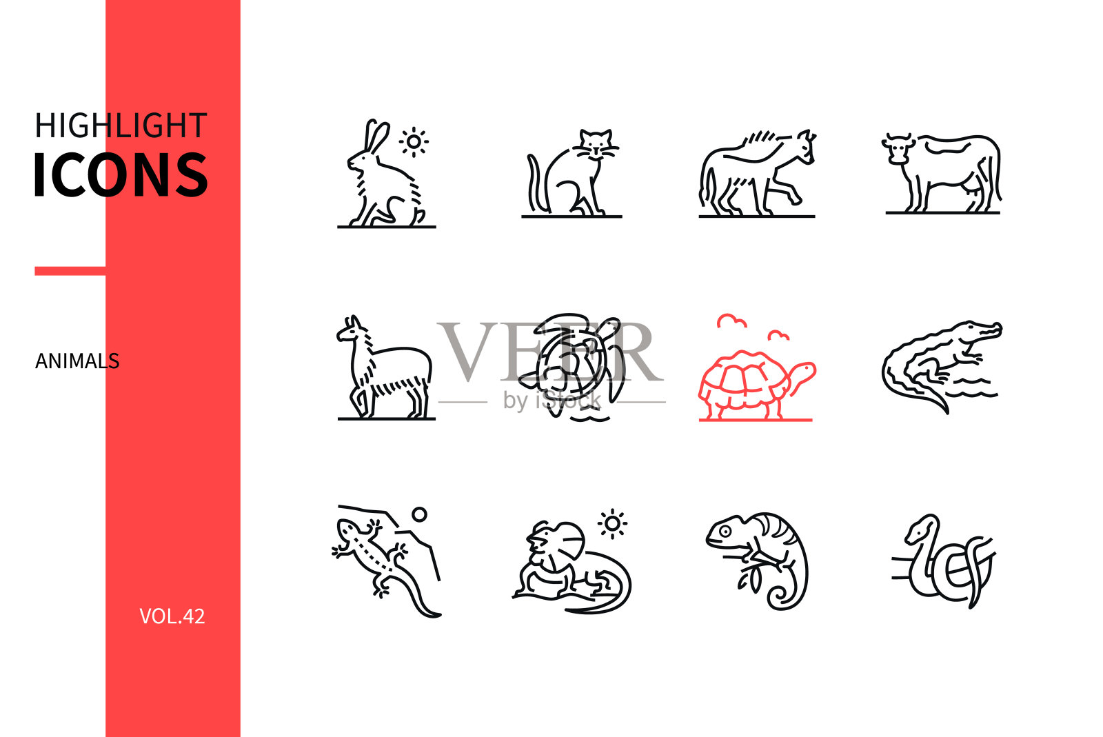 动物系列系列设计风格图标集图标素材