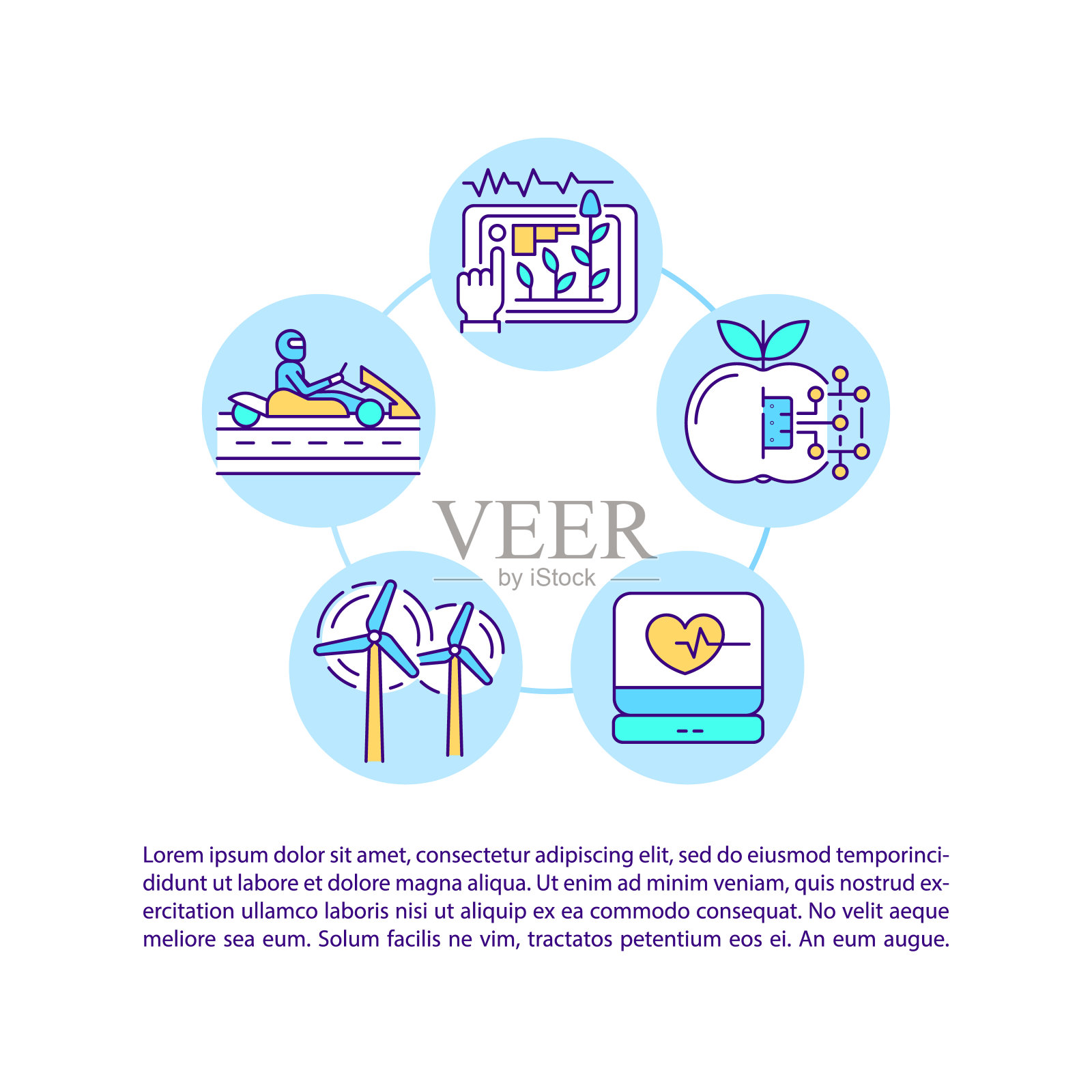 用文本显示数据可视化表单概念图标插画图片素材