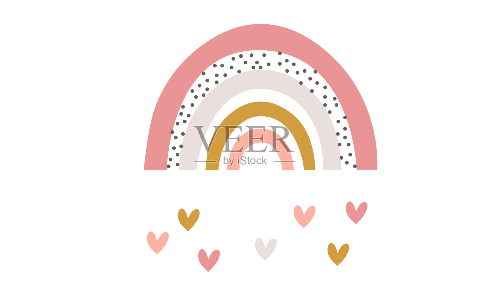 宝贝可爱的彩虹图形插图。婴儿生日邀请函设计插画图片素材