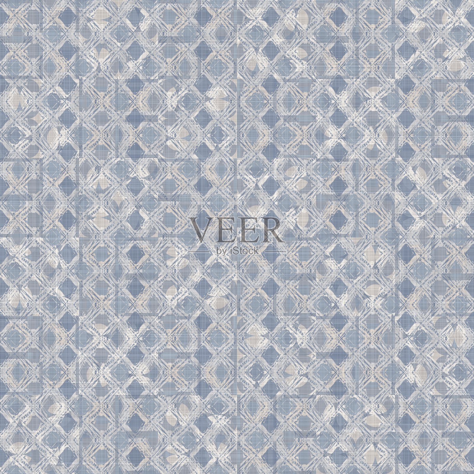 无缝法式蓝白农舍式方格布纹理。编织亚麻格子布图案背景。格子呢格子特写编织织物厨房毛巾材料。方格纤维野餐桌布插画图片素材