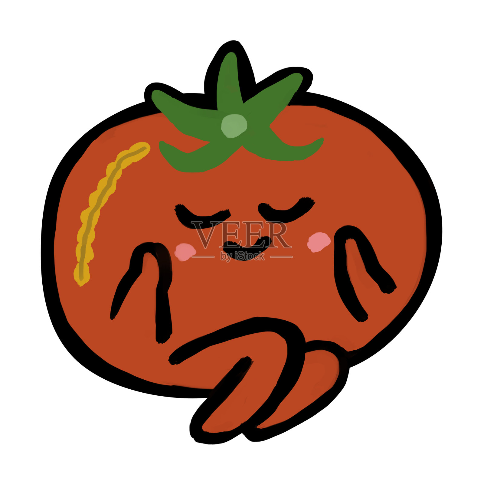 蔬菜特性可爱的受损番茄设计元素图片