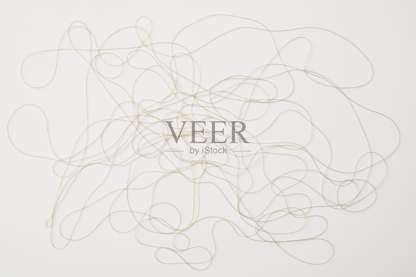 孤立的镜头拥挤的米色线程在白色的背景照片摄影图片