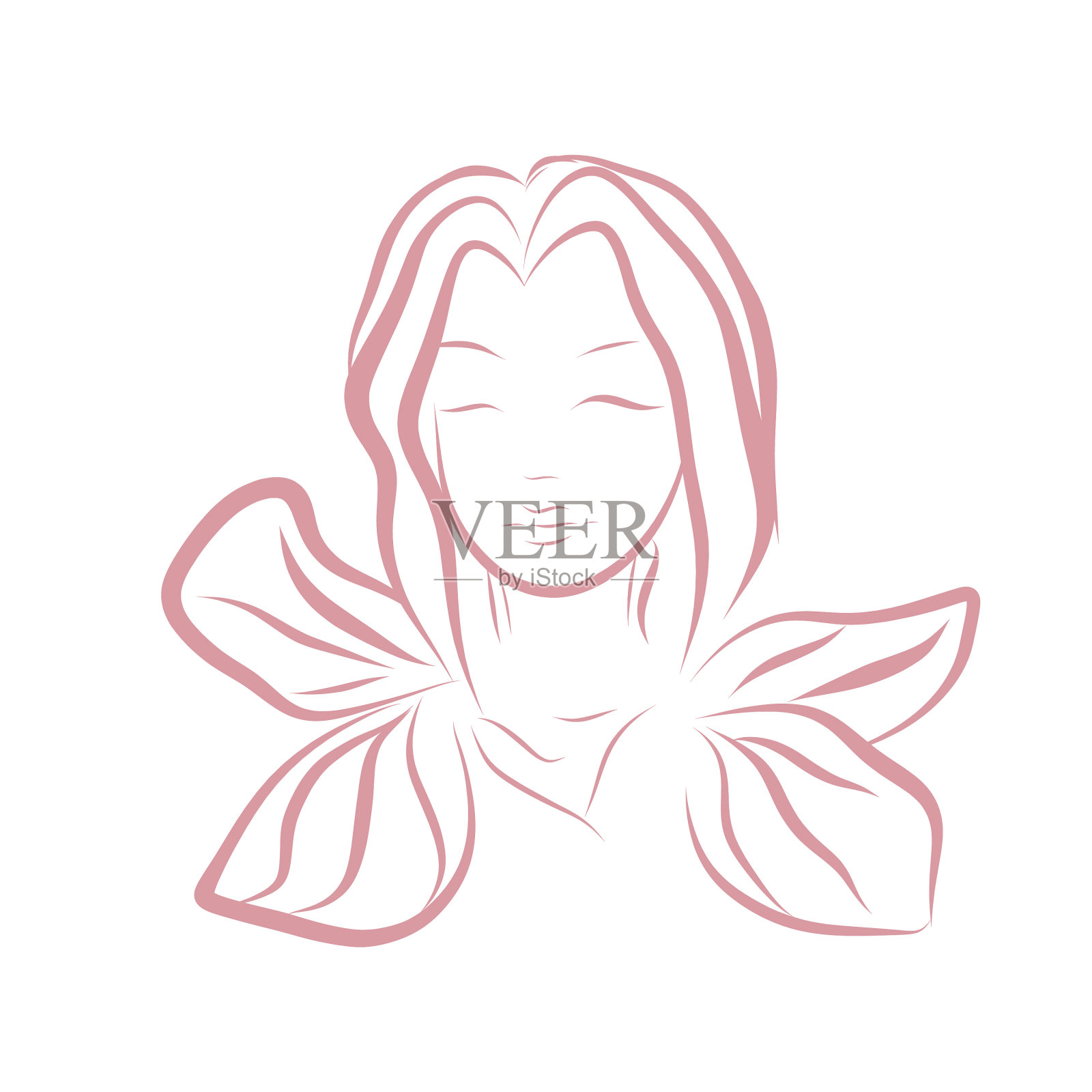 矢量线艺术女人插图插画图片素材