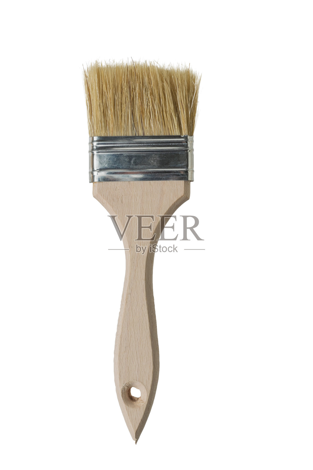 用粗糙的刷毛在白色的背景上隔离。照片摄影图片