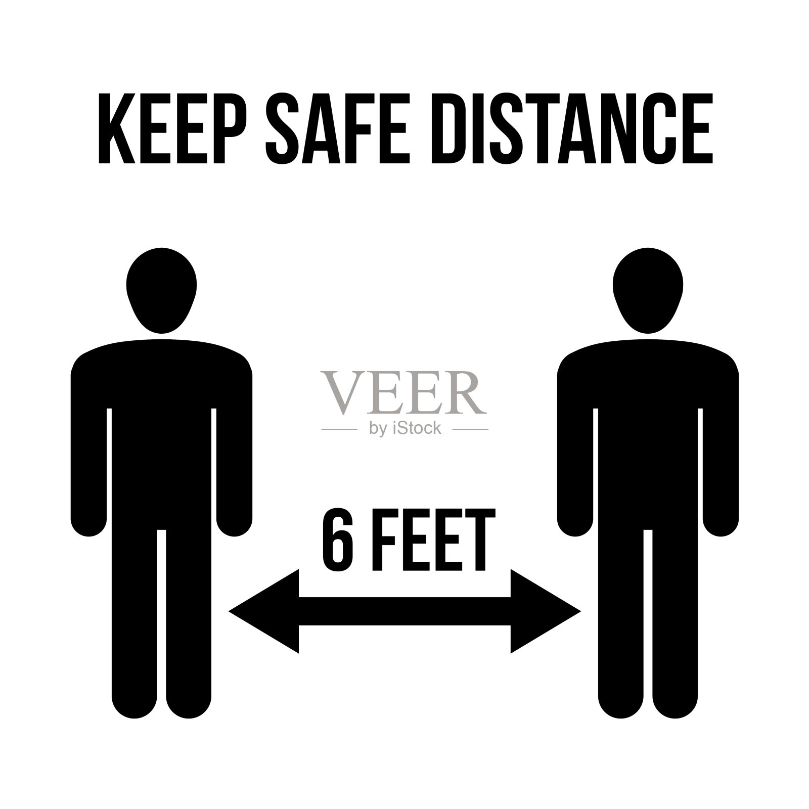 保持安全距离标志插画图片素材