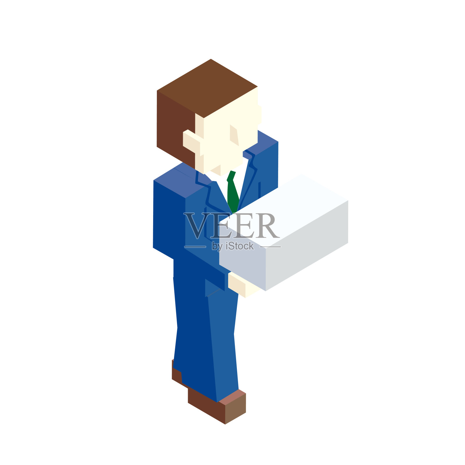 办公室工作人员携带的文章在工作等距插图插画图片素材