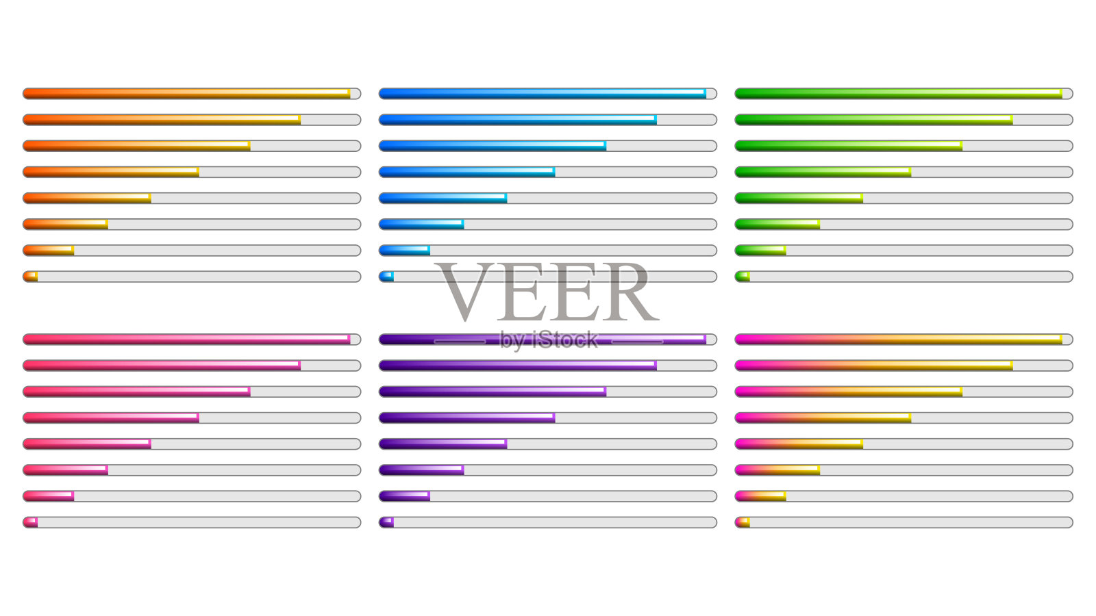 设置收集进度加载条颜色梯度向量设计风格插画图片素材
