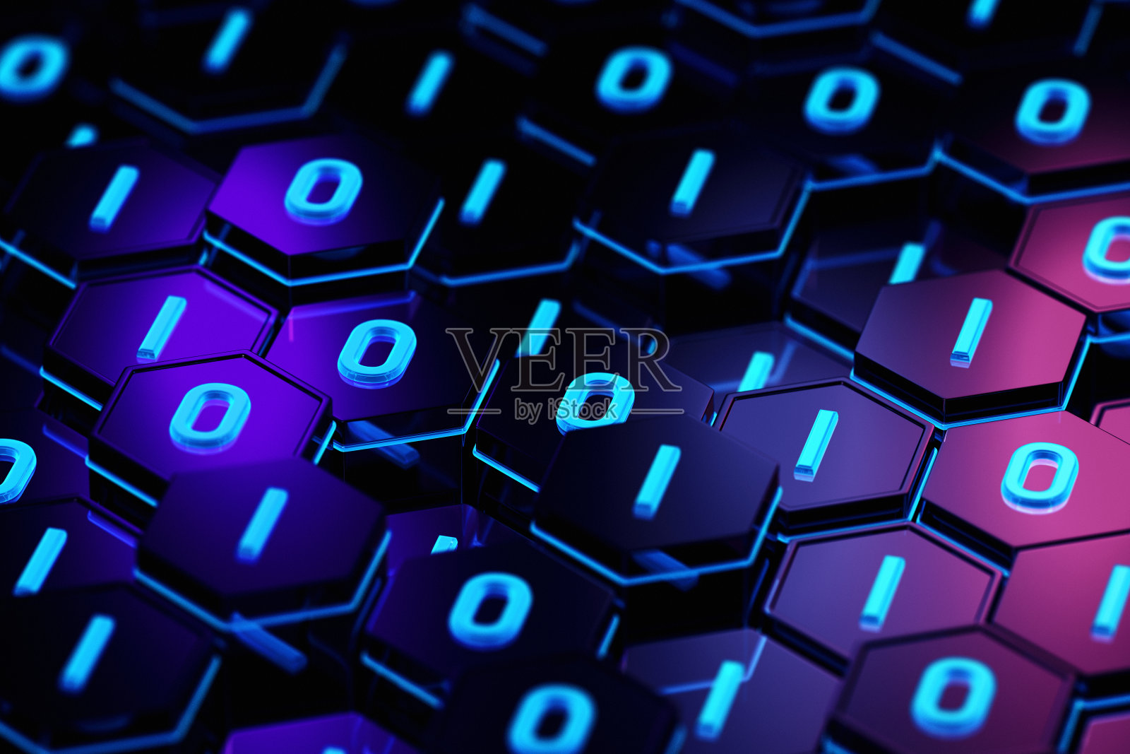 BinaryCode概念霓虹灯照片摄影图片