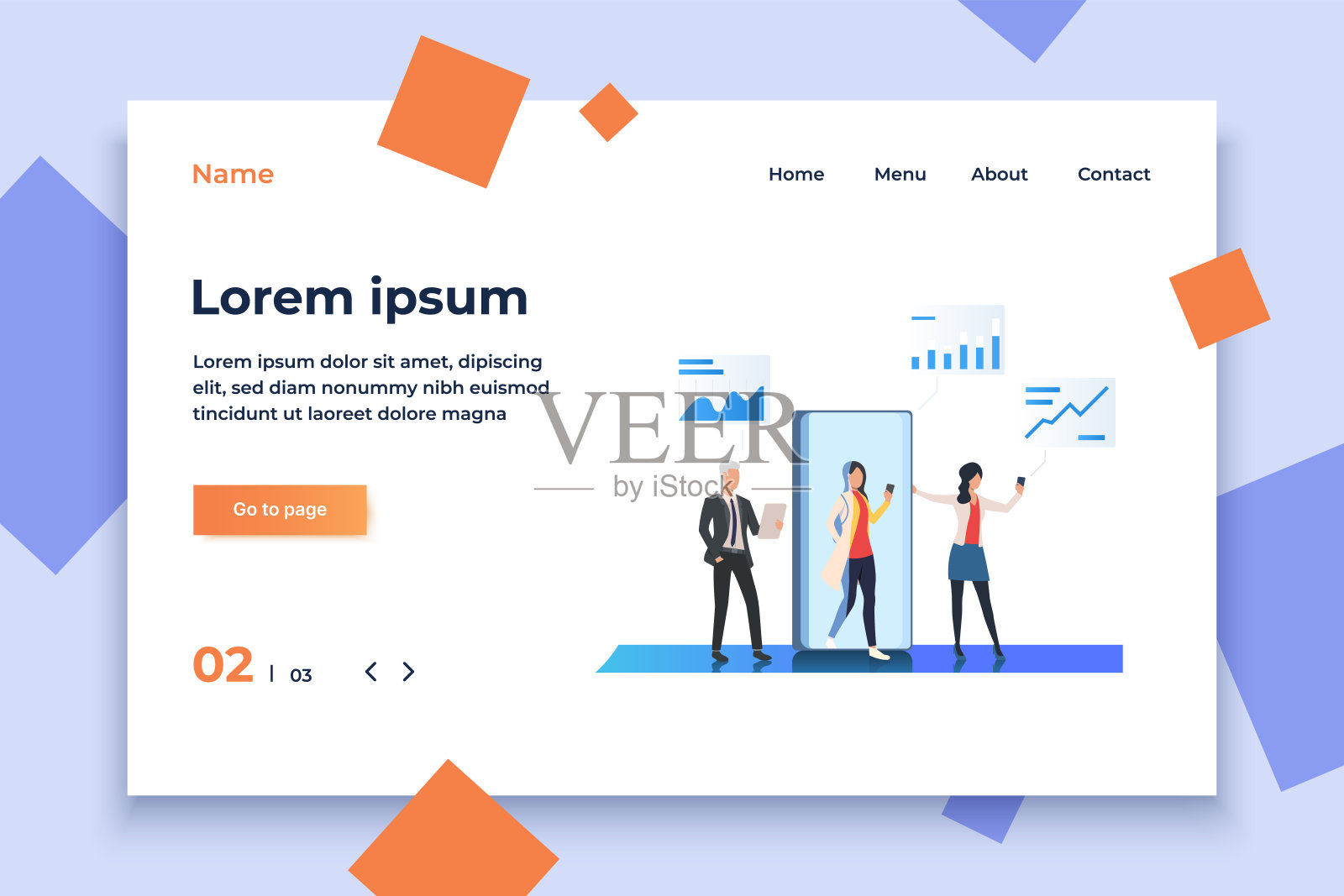 商务人士使用电子技术和图形向量插画图片素材