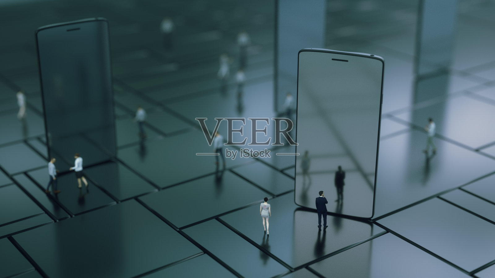 3 d渲染。手机和各种各样的人照片摄影图片