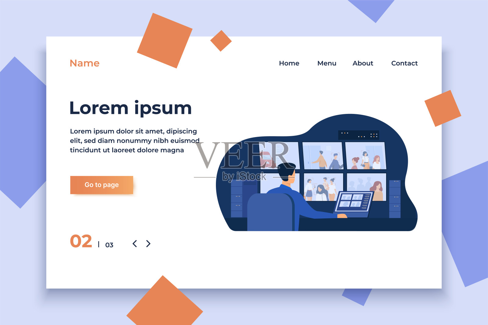 守卫人员坐在控制面板前插画图片素材