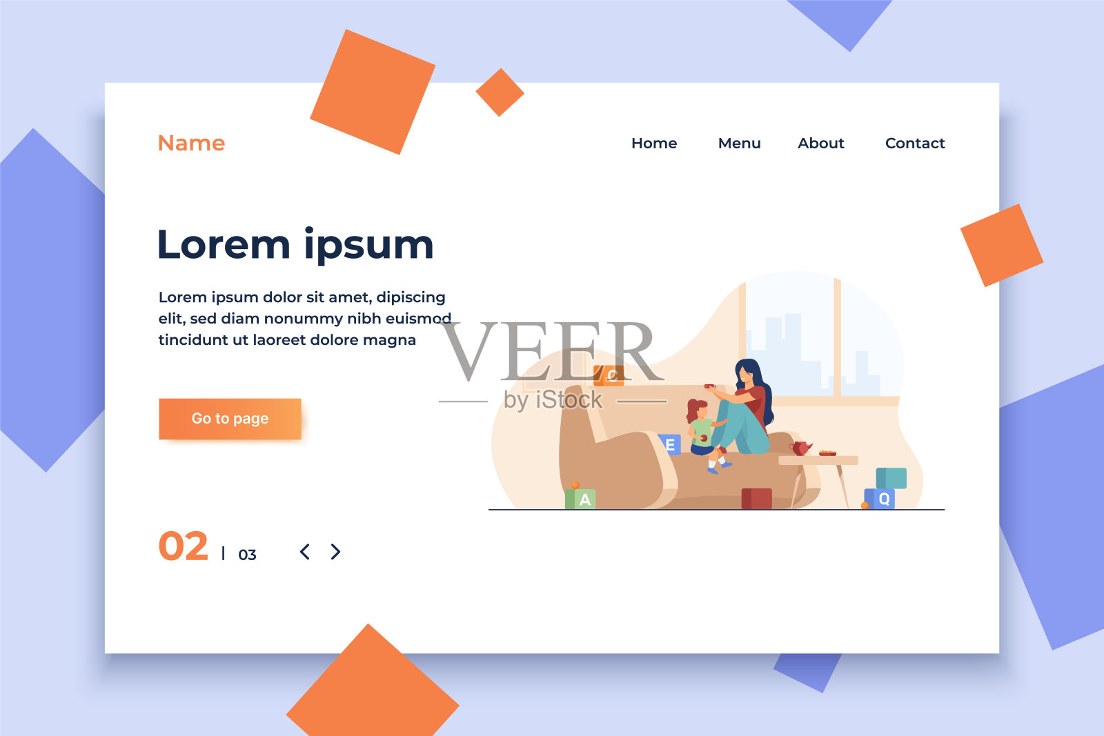 快乐的妈妈和小女儿在家里玩插画图片素材