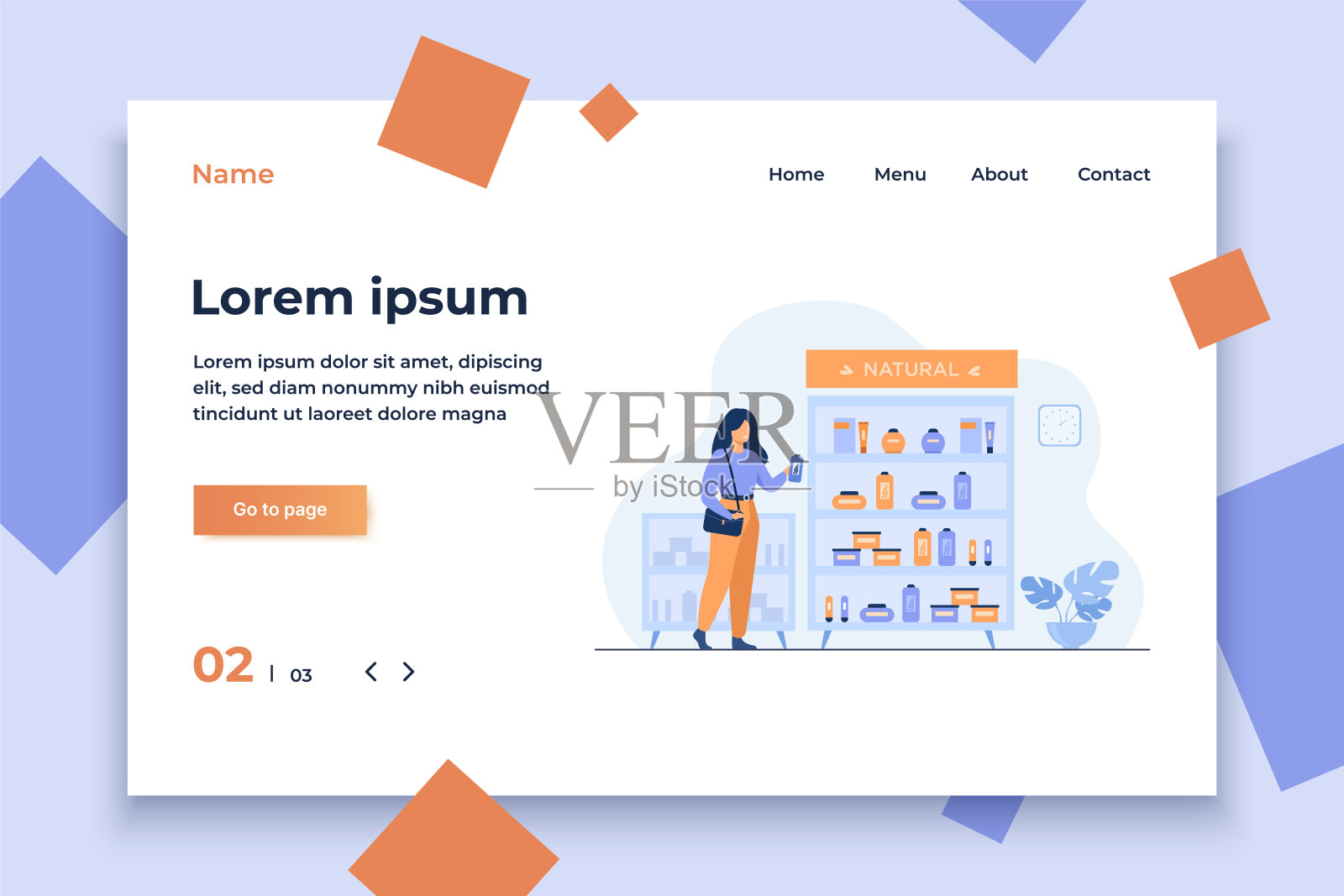 女孩在化妆品店选择生态美容产品插画图片素材