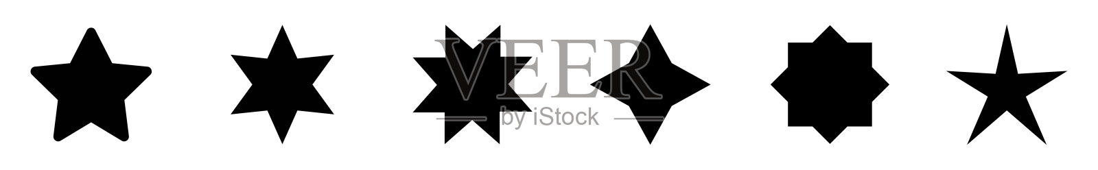 明星集合。星星图标。金色和黑色的星星。评级星座集合â股票向量。矢量插图。插画图片素材