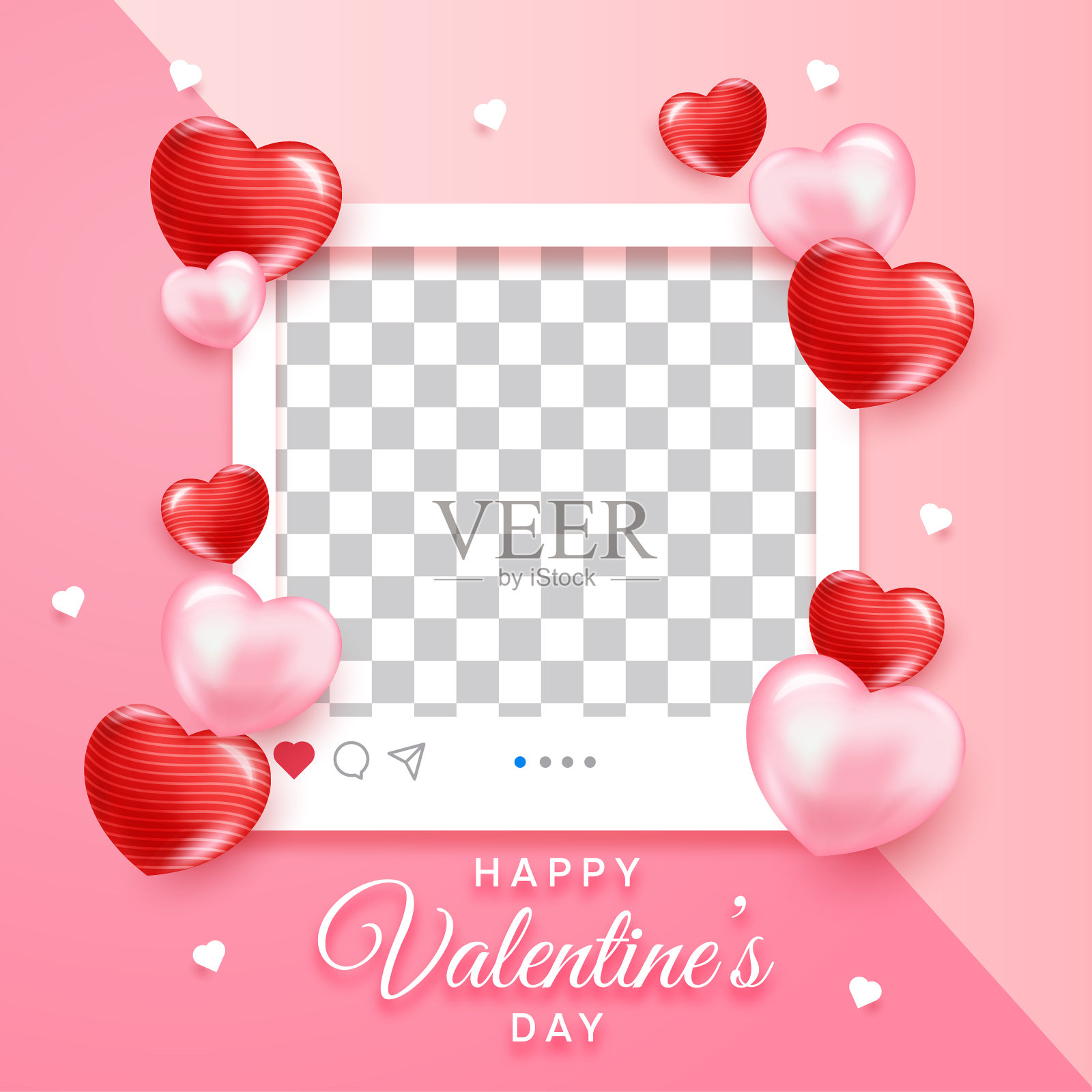 情人节的浪漫画框插画图片素材