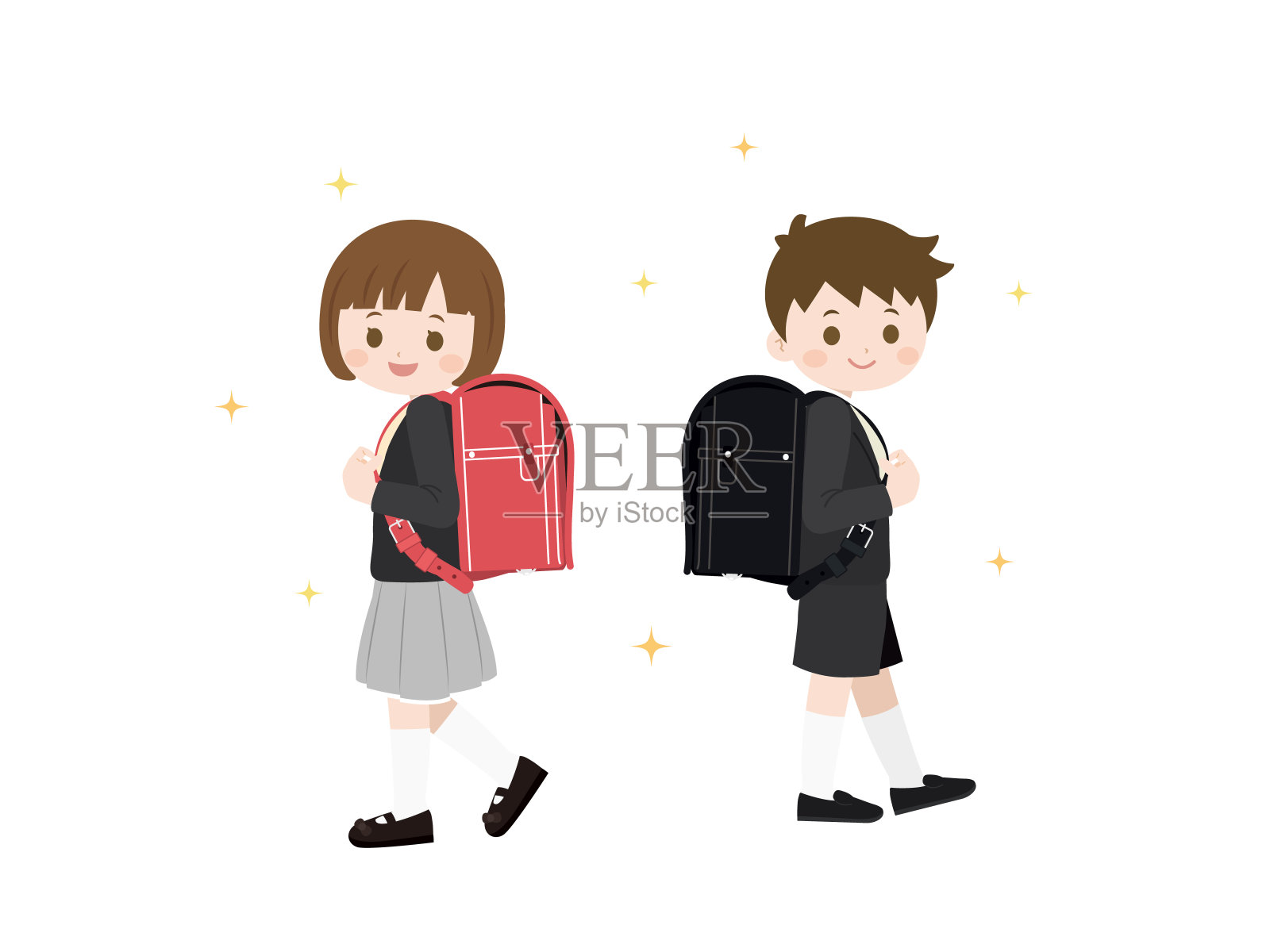 入学儿童插图插画图片素材