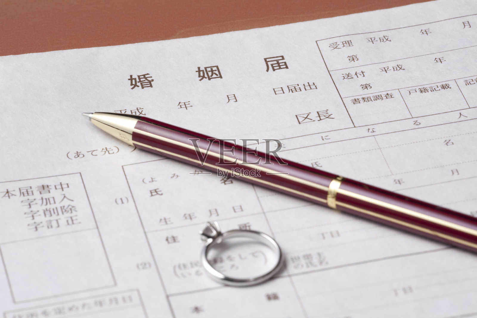 结婚会期和笔照片摄影图片