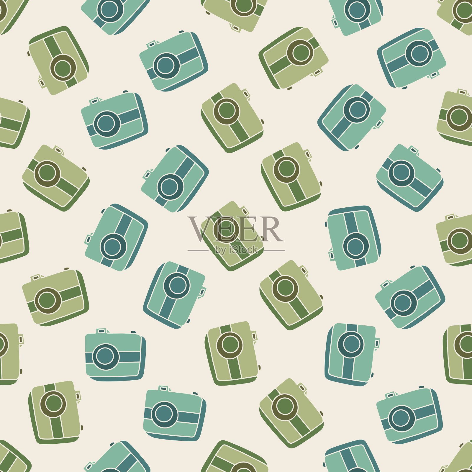 无缝模式与手淹没剪影相机的彩色背景。业务元素涂鸦风格的图标,信息图表。为壁纸,织物,纺织品的时尚矢量股票插图。经营理念的概念。插画图片素材