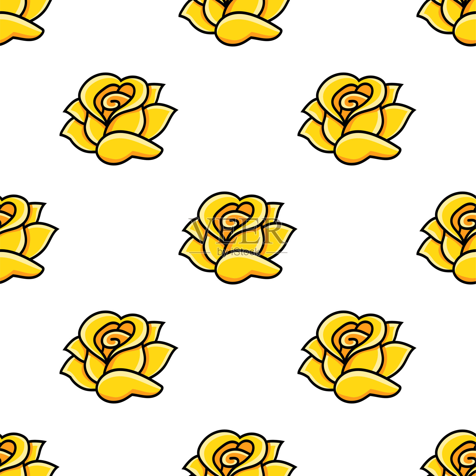 颜色无缝模式。卡通风格。明亮的设计。壁纸,海报,横幅。手绘。矢量插图孤立在白色背景。插画图片素材