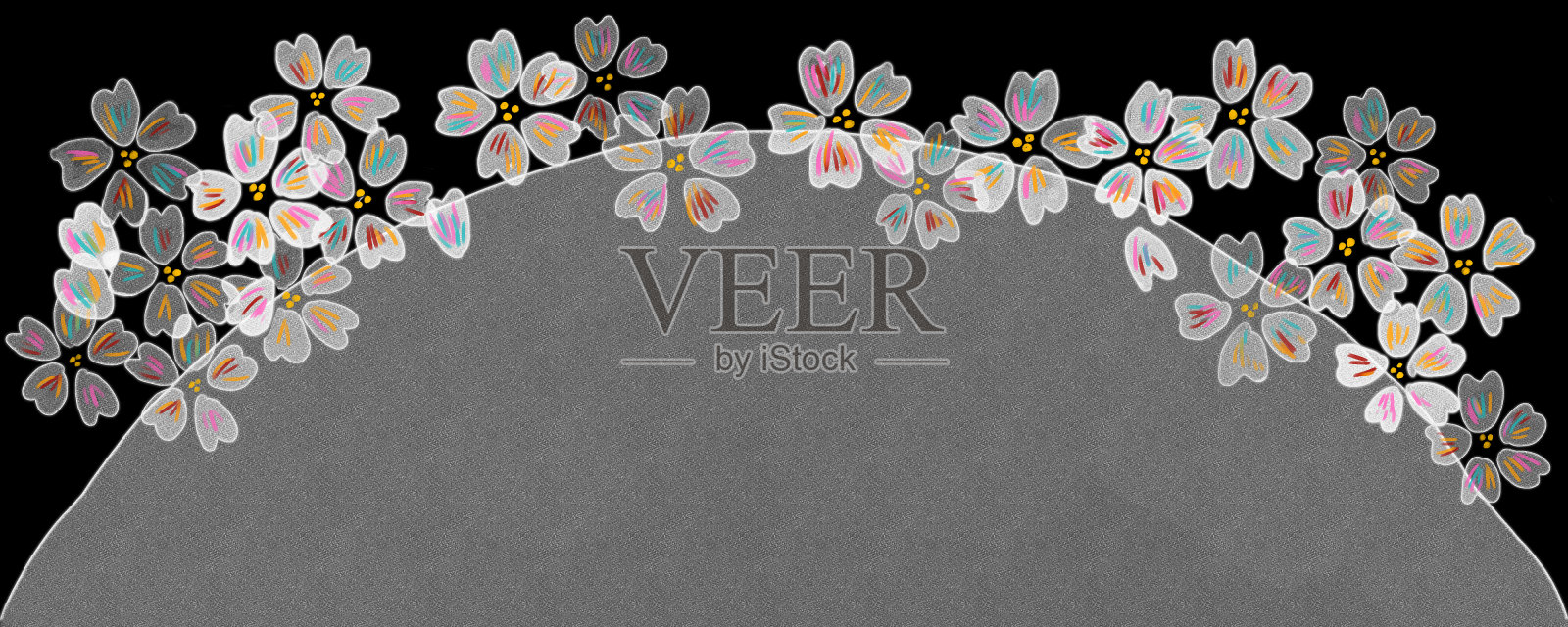 精致樱花相框插画图片素材