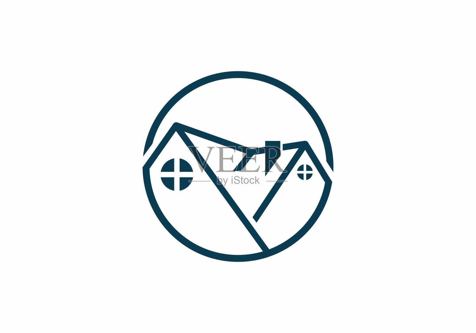 线艺屋在圆圈标志设计插画图片素材