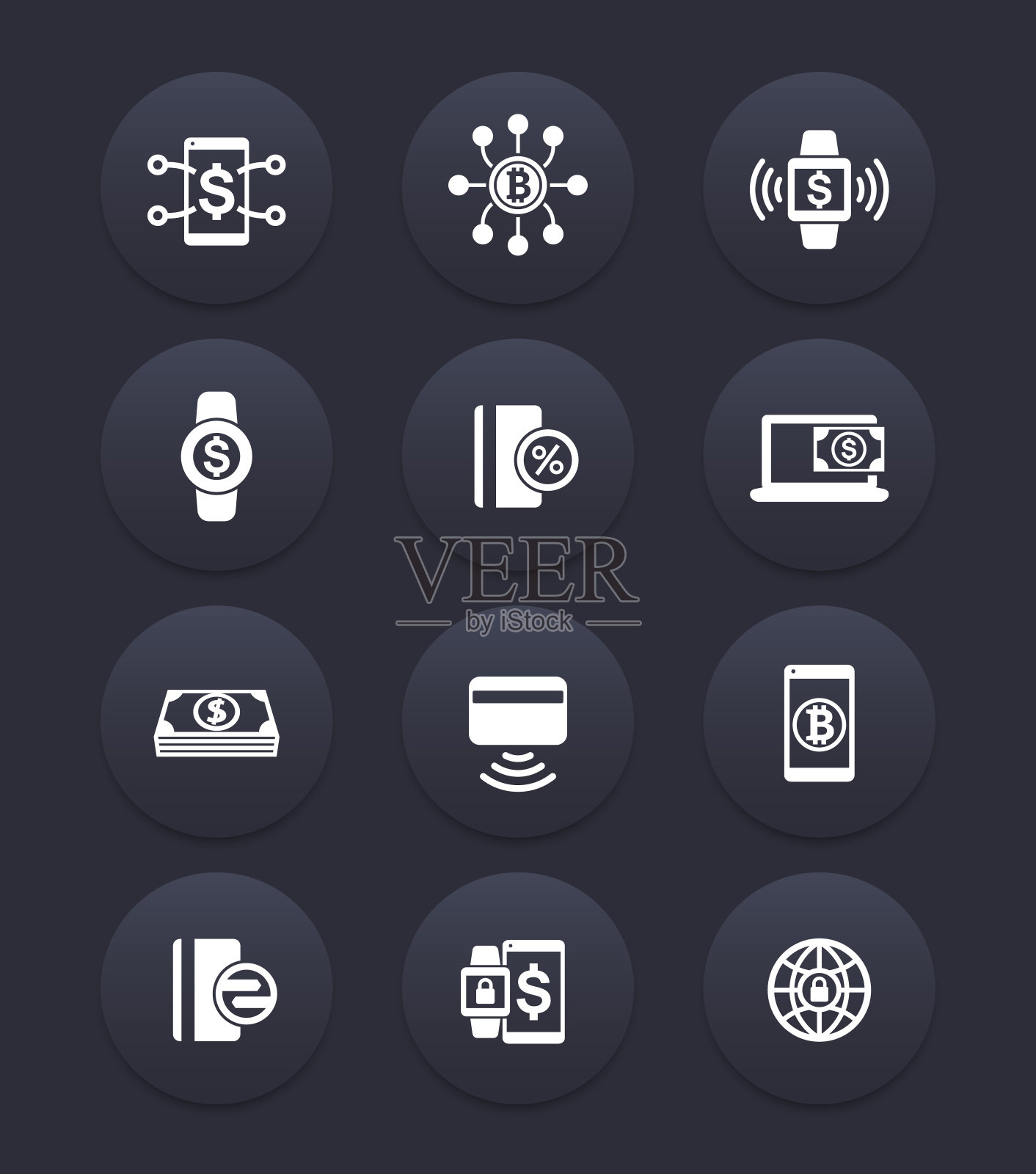 现代支付方式,互联网银行图标集图标素材